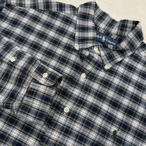 Polo Ralph Lauren Classic Fit Blue/Green/Yellow Mens Plaid Size XL Green Pony